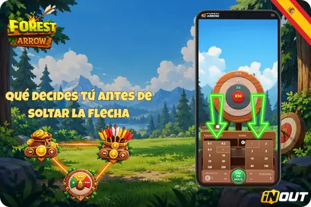 Controles de juego antes de lanzar una flecha